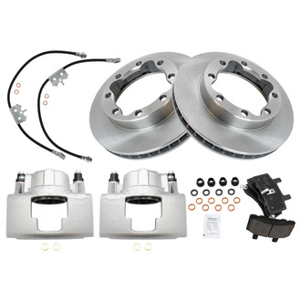 TRQ® - Disc Brake Kit with Ceramic Pads, Calipers and Hoses