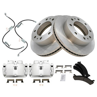 TRQ® - Front Disc Brake Kit with Ceramic Pads, Calipers and Hoses