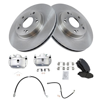 TRQ® - Front Disc Brake Kit with Ceramic Pads, Calipers and Hoses