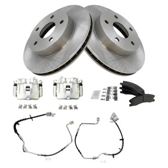 TRQ® - Front Disc Brake Kit with Ceramic Pads, Calipers and Hoses