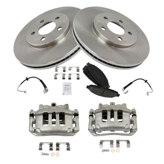 TRQ® - Disc Brake Kit with Ceramic Pads, Calipers and Hoses