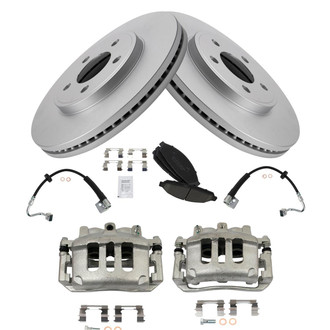 TRQ® - Front Disc Brake Kit with Ceramic Pads, Calipers and Hoses
