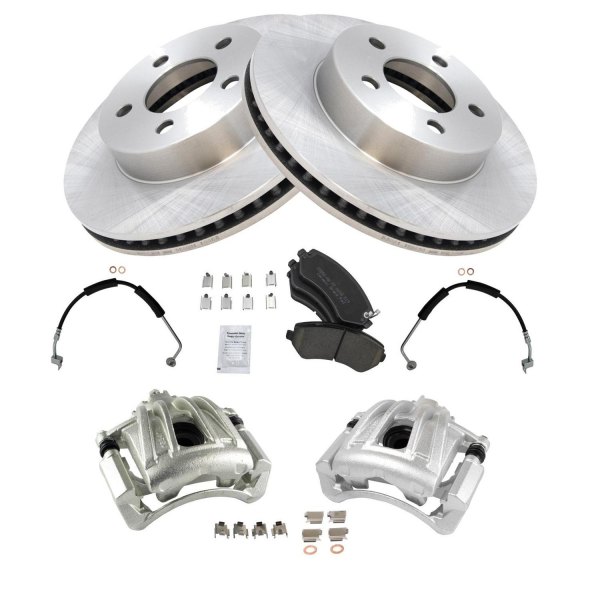 TRQ® - Front Disc Brake Kit with Ceramic Pads, Calipers and Hoses