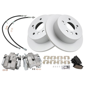 TRQ® - Rear Disc Brake Kit with Ceramic Pads, Calipers and Hoses