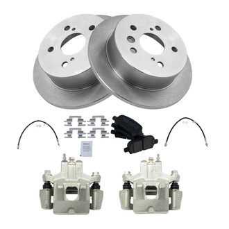 TRQ® - Rear Disc Brake Kit with Ceramic Pads, Calipers and Hoses