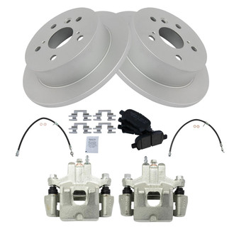 TRQ® - Rear Disc Brake Kit with Ceramic Pads, Calipers and Hoses
