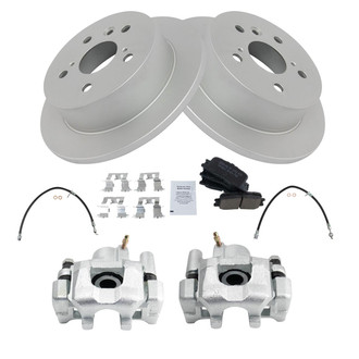 TRQ® - Rear Disc Brake Kit with Ceramic Pads, Calipers and Hoses