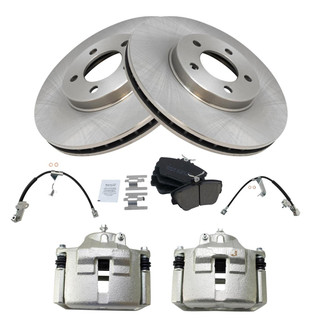 TRQ® - Disc Brake Kit with Ceramic Pads, Calipers and Hoses