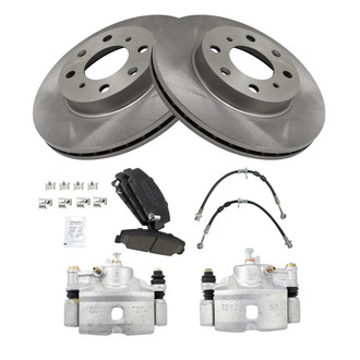 TRQ® - Front Disc Brake Kit with Ceramic Pads, Calipers and Hoses