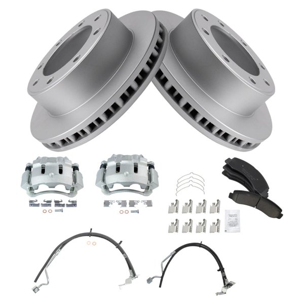 TRQ® - Front Disc Brake Kit with Ceramic Pads, Calipers and Hoses