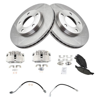 TRQ® - Front Disc Brake Kit with Ceramic Pads, Calipers and Hoses