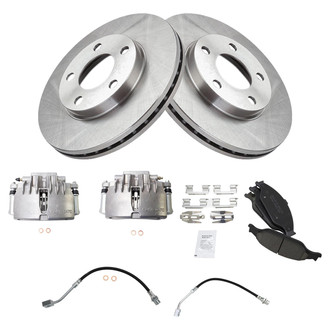 TRQ® - Front Disc Brake Kit with Ceramic Pads, Calipers and Hoses
