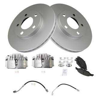 TRQ® - Front Disc Brake Kit with Ceramic Pads, Calipers and Hoses