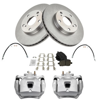TRQ® - Front Disc Brake Kit with Ceramic Pads, Calipers and Hoses