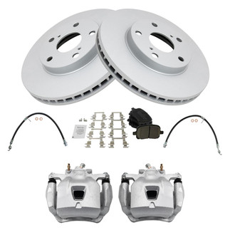 TRQ® - Front Disc Brake Kit with Ceramic Pads, Calipers and Hoses