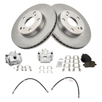 TRQ® - Front Disc Brake Kit with Ceramic Pads, Calipers and Hoses
