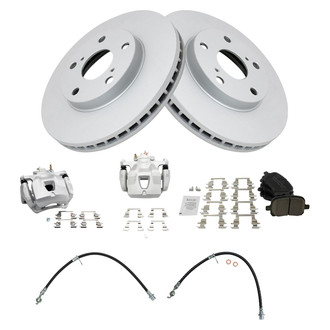 TRQ® - Front Disc Brake Kit with Ceramic Pads, Calipers and Hoses