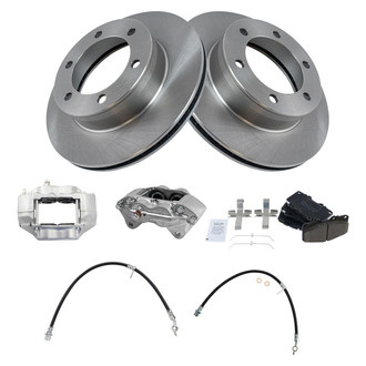 TRQ® - Front Disc Brake Kit with Ceramic Pads, Calipers and Hoses
