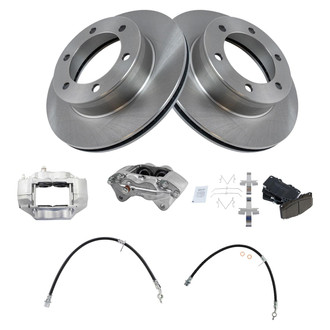TRQ® - Front Disc Brake Kit with Ceramic Pads, Calipers and Hoses
