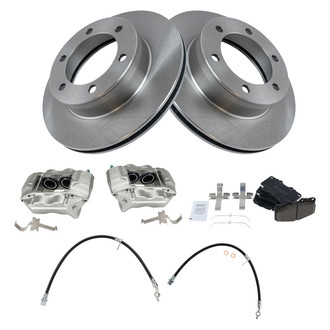 TRQ® - Front Disc Brake Kit with Ceramic Pads, Calipers and Hoses