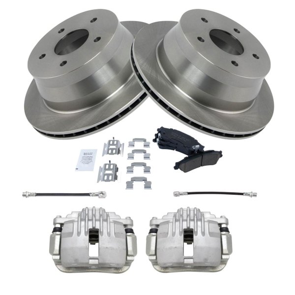 TRQ® - Rear Disc Brake Kit with Ceramic Pads, Calipers and Hoses