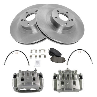 TRQ® - Disc Brake Kit with Ceramic Pads, Calipers and Hoses