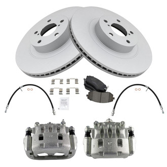 TRQ® - Front Disc Brake Kit with Ceramic Pads, Calipers and Hoses