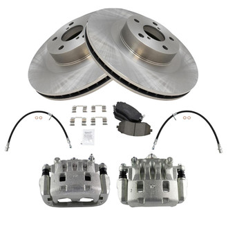 TRQ® - Front Disc Brake Kit with Ceramic Pads, Calipers and Hoses