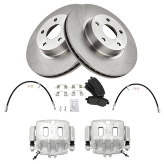 TRQ® - Front Disc Brake Kit with Ceramic Pads, Calipers and Hoses