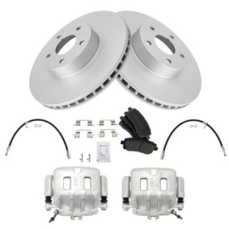 TRQ® - Front Disc Brake Kit with Ceramic Pads, Calipers and Hoses