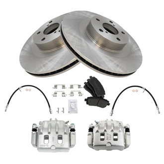 TRQ® - Front Disc Brake Kit with Ceramic Pads, Calipers and Hoses