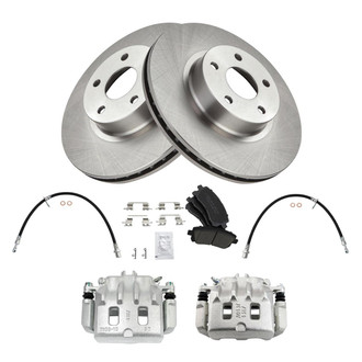 TRQ® - Front Disc Brake Kit with Ceramic Pads, Calipers and Hoses