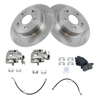TRQ® - Rear Disc Brake Kit with Ceramic Pads, Calipers and Hoses