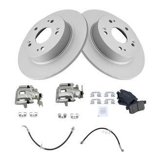 TRQ® - Rear Disc Brake Kit with Ceramic Pads, Calipers and Hoses