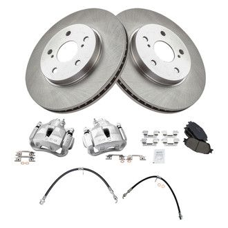 TRQ® - Disc Brake Kit with Ceramic Pads, Calipers and Hoses