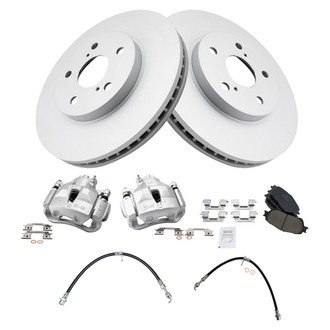 TRQ® - Front Disc Brake Kit with Ceramic Pads, Calipers and Hoses