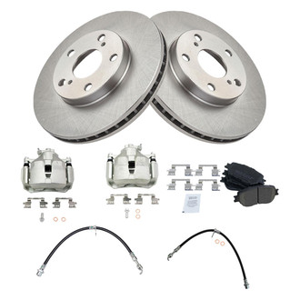 TRQ® - Front Disc Brake Kit with Ceramic Pads, Calipers and Hoses