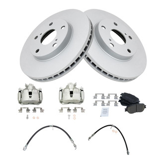 TRQ® - Front Disc Brake Kit with Ceramic Pads, Calipers and Hoses