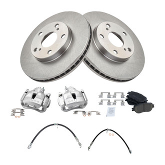 TRQ® - Front Disc Brake Kit with Ceramic Pads, Calipers and Hoses