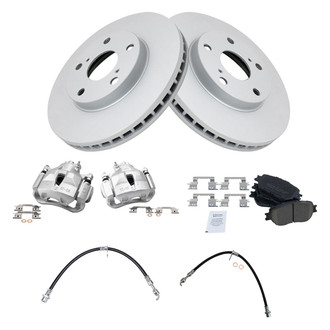 TRQ® - Front Disc Brake Kit with Ceramic Pads, Calipers and Hoses