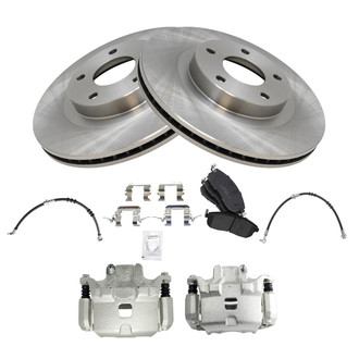 TRQ® - Front Disc Brake Kit with Ceramic Pads, Calipers and Hoses