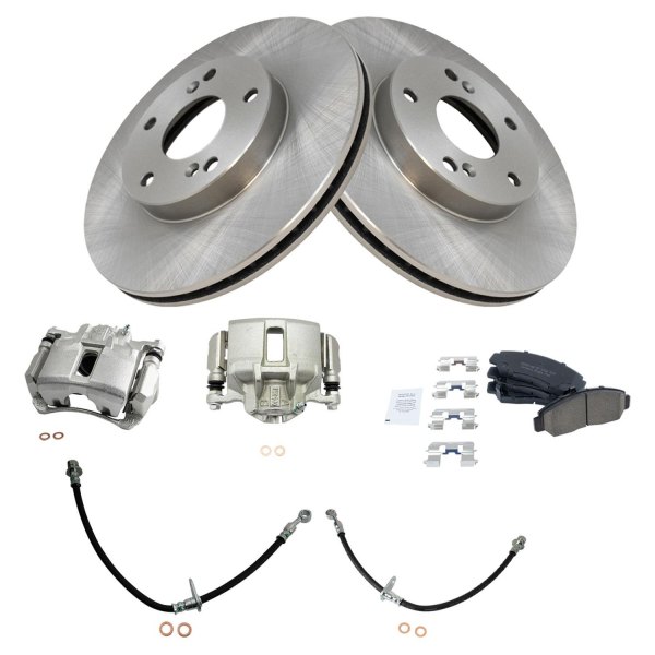 TRQ® - Front Disc Brake Kit with Ceramic Pads, Calipers and Hoses