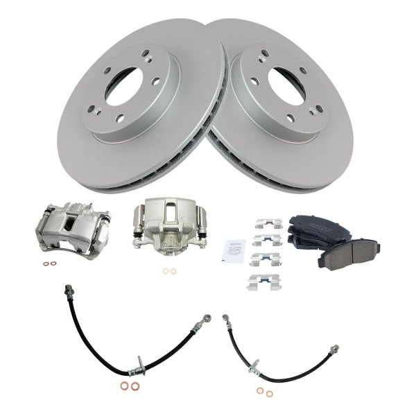 TRQ® - Front Disc Brake Kit with Ceramic Pads, Calipers and Hoses