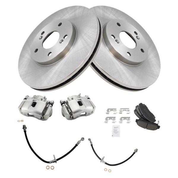 TRQ® - Front Disc Brake Kit with Ceramic Pads, Calipers and Hoses