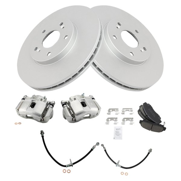 TRQ® - Front Disc Brake Kit with Ceramic Pads, Calipers and Hoses