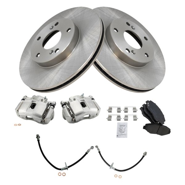 TRQ® - Front Disc Brake Kit with Ceramic Pads, Calipers and Hoses