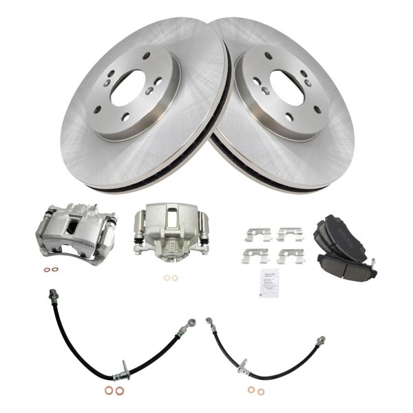 TRQ® - Front Disc Brake Kit with Ceramic Pads, Calipers and Hoses