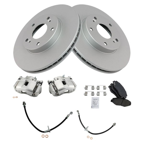 TRQ® - Front Disc Brake Kit with Ceramic Pads, Calipers and Hoses