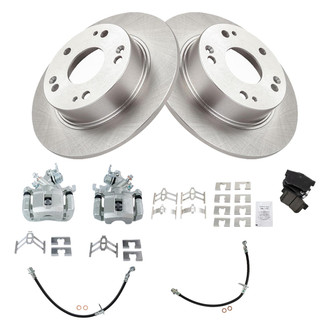 TRQ® - Rear Disc Brake Kit with Ceramic Pads, Calipers and Hoses