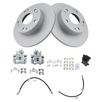 TRQ® - Rear Disc Brake Kit with Ceramic Pads, Calipers and Hoses